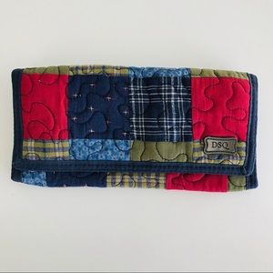 Donna Sharp red navy patchwork quilted wallet